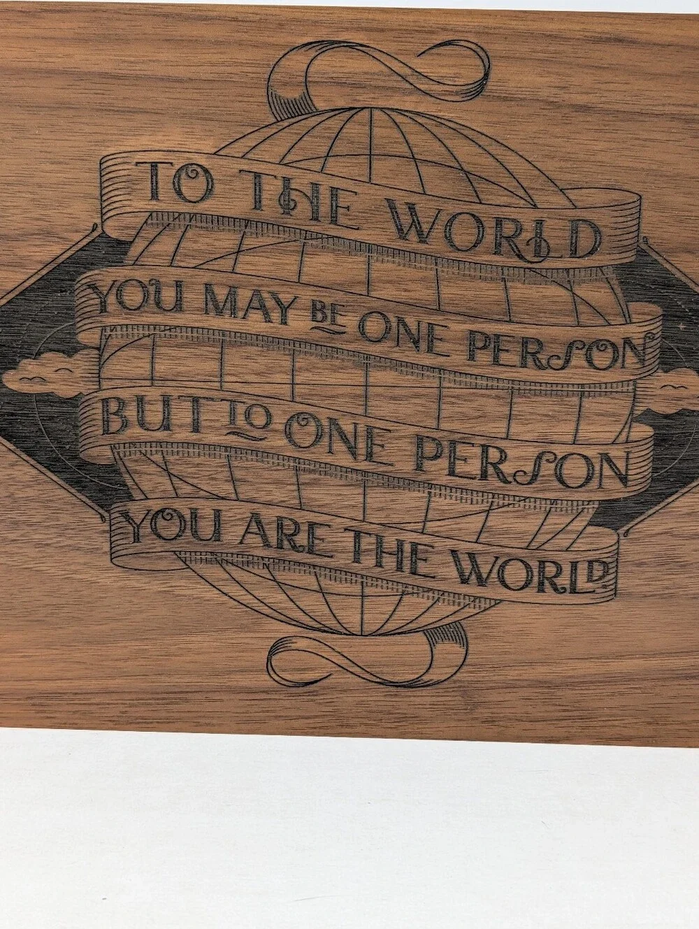 You Are The World Wood Keepsake Box, Walnut